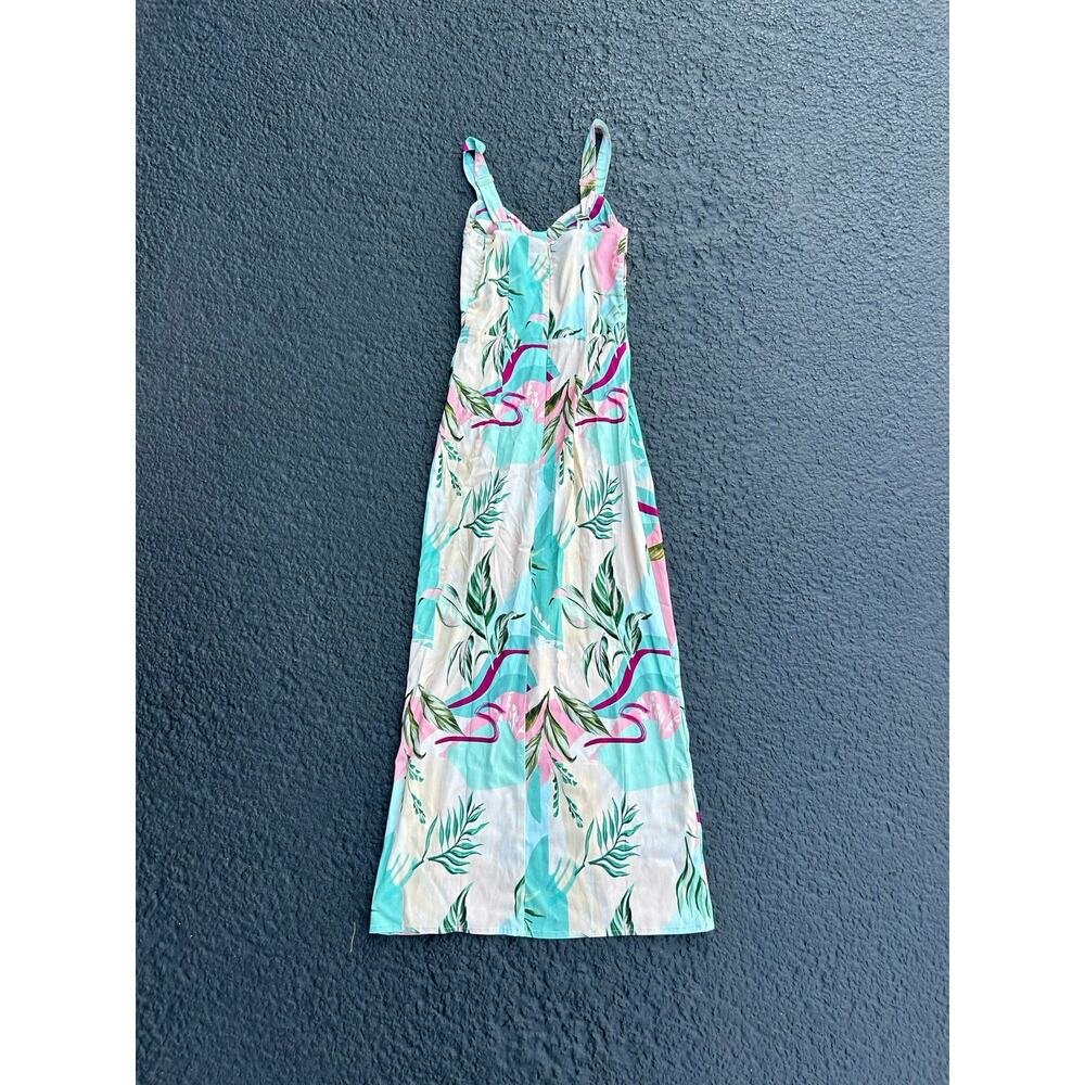 NWT Women’s Size XS Shore Brand Pink Tropical Barcelona Wrap Tank Dress - Picture 4 of 6